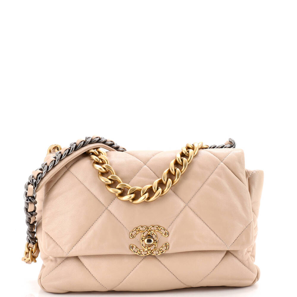 Chanel Large 19 Flap Bag Quilted Leather